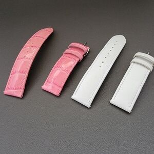 GUESS Y2K Glam Leather Watch Straps – Pink Croc & White Chic